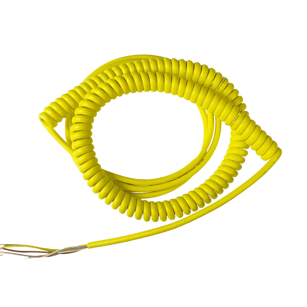 5 PCS Spiral cable yellow 5x0,5 mm² (800 mm)